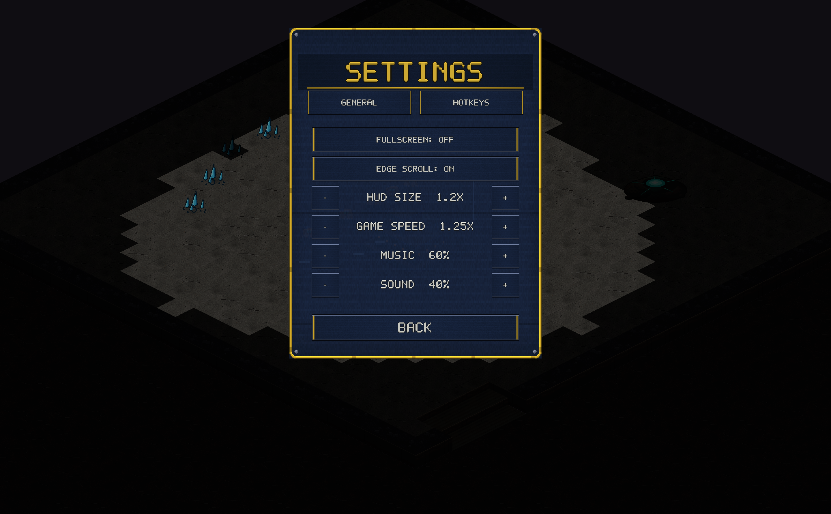 Settings tabs