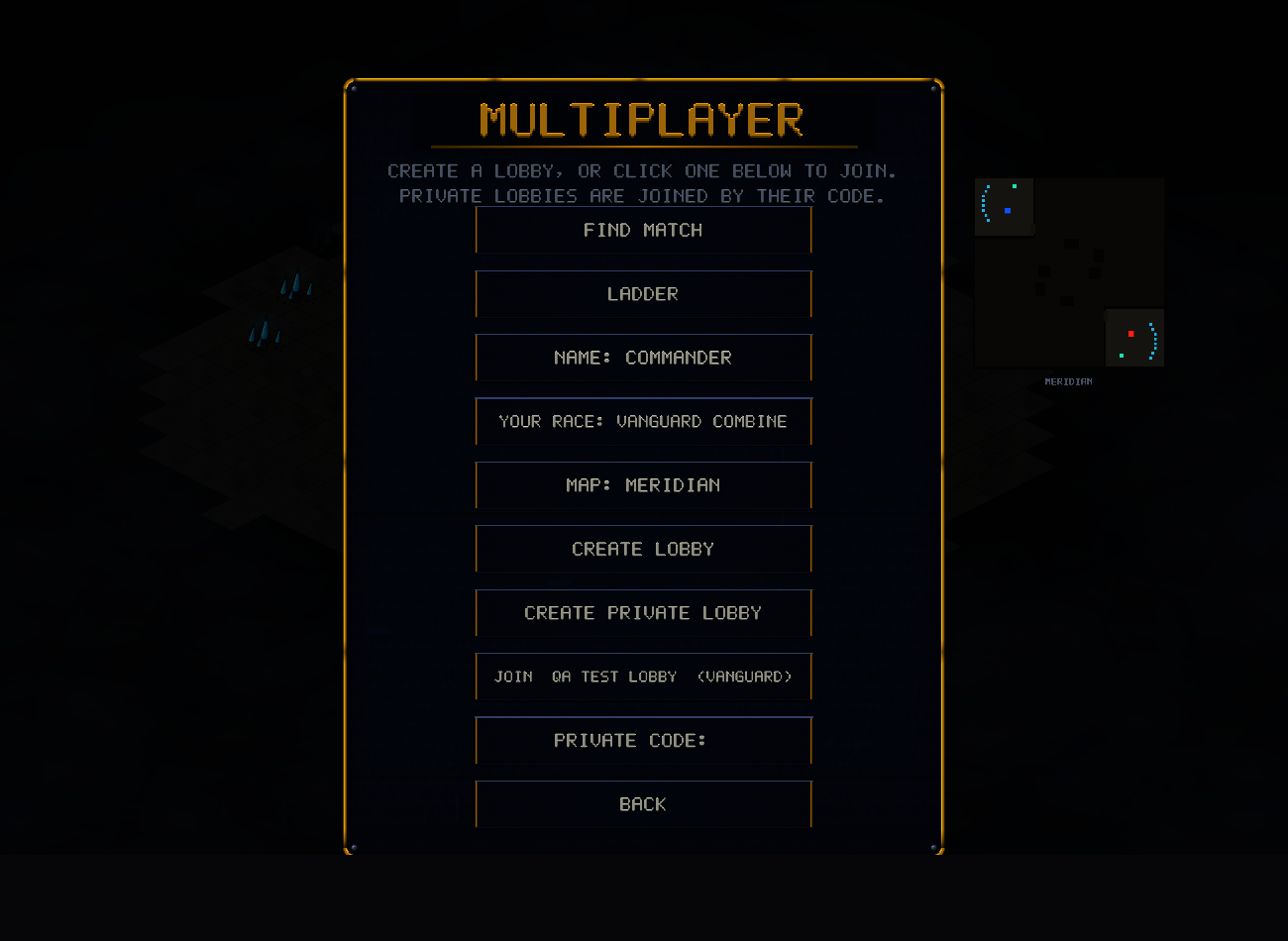 Browser lobby list